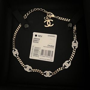 chanel choker gold silver & crystal